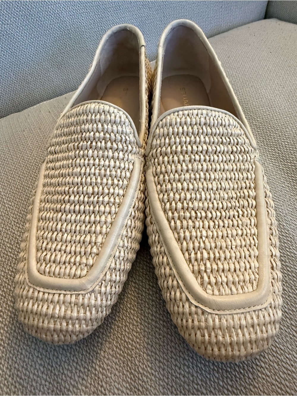 Stuart Weitzman Lee Loafer Raffia in Neutral - Picture 3 of 5